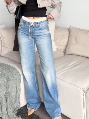 ZARA WIDE LEG JEANS Blue Size 2/26
